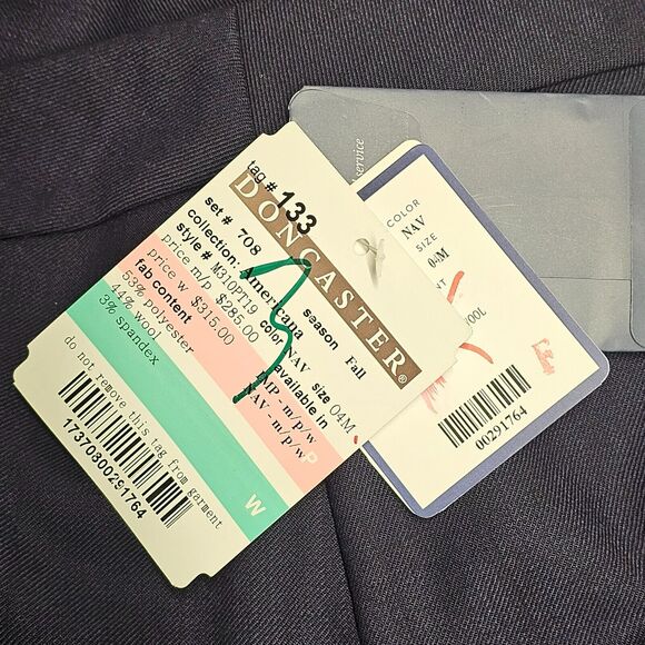 Doncaster Women's Flat Front Dress Pants Navy Size 4 Career Office Wool Blend - Picture 3 of 9